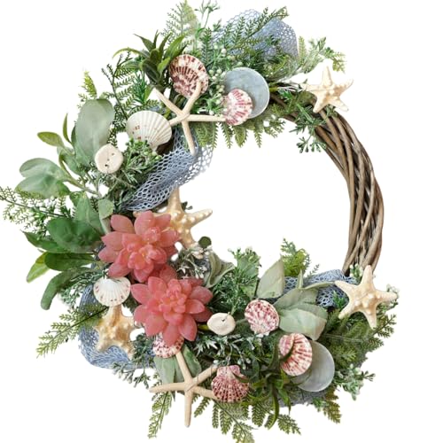 Shell Winter Spring Summer Wreath for Front Door