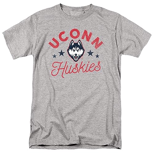 University of Connecticut Official Huskies Unisex Adult T Shirt,Athletic Heather, Large