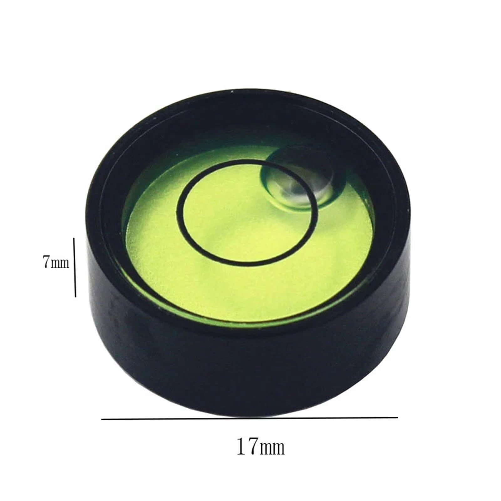 Okrągła metalowa poziomica, średnica 17 mm, 18 mm, płaska poziomica, przyrząd do pomiaru poziomowania, ogniwo 1 szt. (Dia17-BG-1PCS)