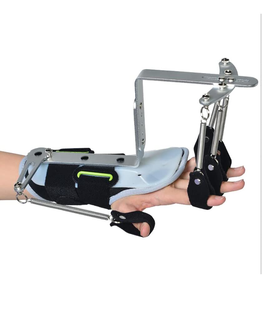Soporte de rehabilitación de dedos Dispositivo de entrenamiento ortopédico de muñeca de dedo ajustable Férula separadora de dedos de aleación de aluminio para hemiplejia por accidente cerebr