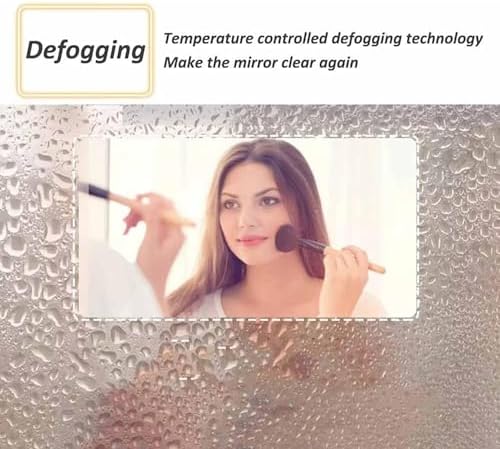 51in Half Circle Frameless Bathroom Mirror with LED Light, Tri-Color Dimmable, Smart Touch Switch, Anti-Fog, Explosion-Proof - Modern Decorative Home Accessory