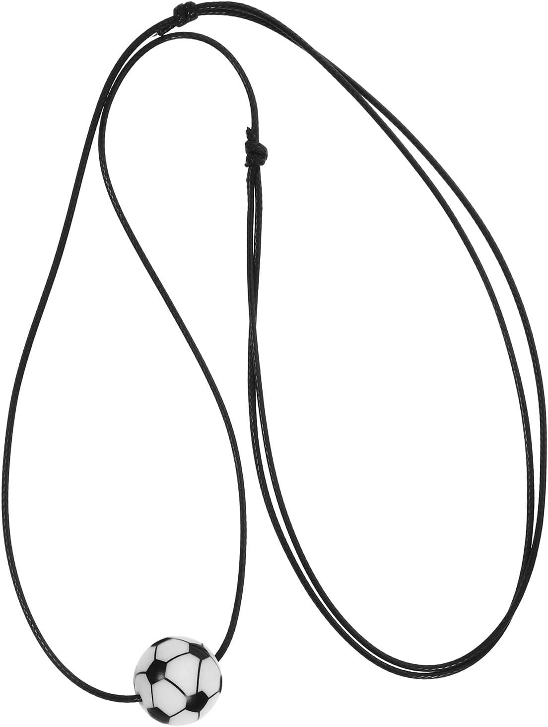 KALLORY Sports Ball Pendant Necklace for Men and Women, Silicone and Wax Rope Material, Decorative Accessory for Car or Home, Creative and Good-looking Neck Jewelry Gift