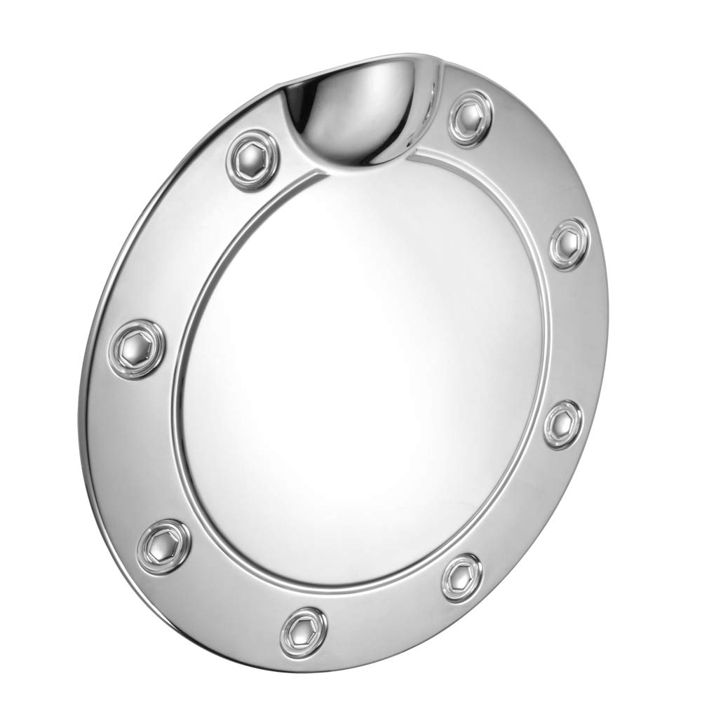 Chrome Fuel Tank Gas Door Cap Cover Silver Compatible with Ford 2015 2016 2017 F150 F-150