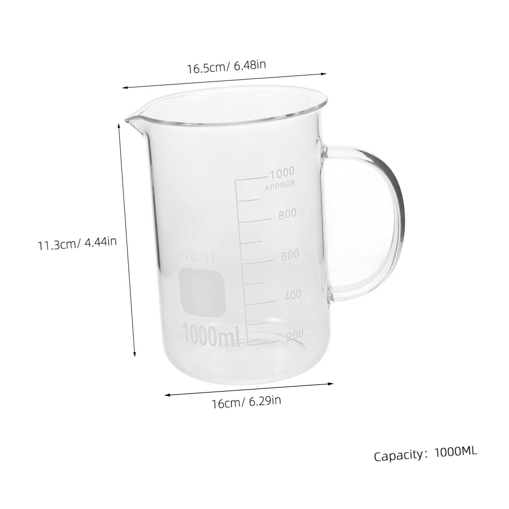 SOLUSTRE 2stücke Glass Beaker Mug Mit Henkel Messbecher Für Präzise Flüssigkeitsmessungen Labor Und Küche Hochtemperaturbeständiges Transparentes Glas Mit Ausgießöffnung