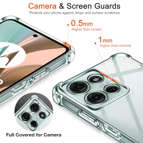 Image of Lustree Back Cover Transparent Case Compatible with Motorola G75 | Clear + TPU Case with 4 Corner Air Cushion Protection & Camera Protection | Slim& Stylus Cover