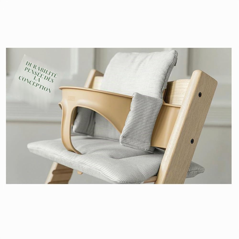 Coussin chaise haute Tripp Trapp coton bio Nordic Grey - Stokke