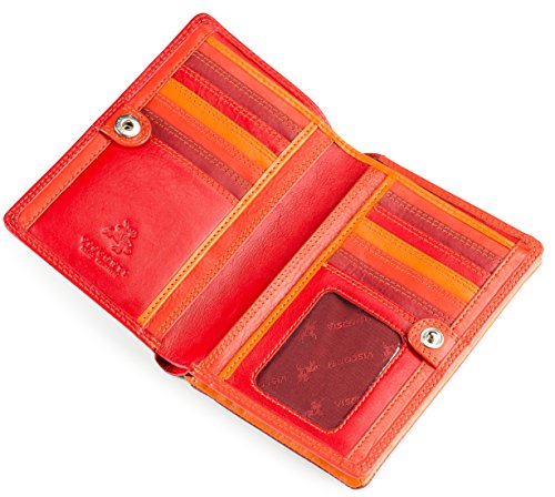 Visconti Penang RB109 Ladies Multi Colored Leather Wallet Purse 4" x 6" (Red Multi)3