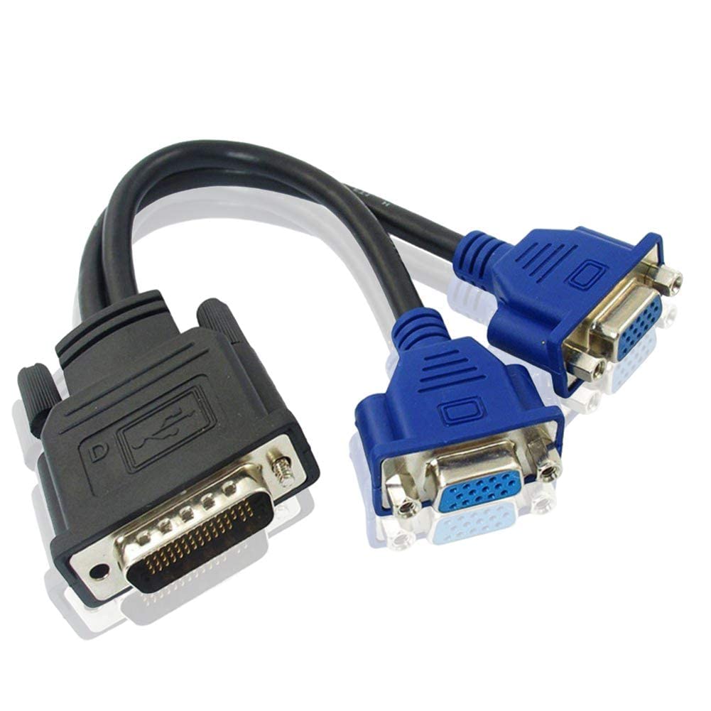 DMS-59 Pin to 2 Dual VGA 15 Pin Female Splitter Adapter Cable DKURVE®
