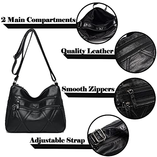 Lightweight Leather Crossbody Shoulder Bag for Women, Compact Everyday Purse3