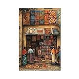 BKNSLJH Kunstdruck auf äthiopischem Teppichladen, traditionell, gewebte Teppiche, Leinwand, Poster, Schlafzimmer, Dekoration, Landschaft, Büro, Raumdekoration, Geschenk, 40 x 60 cm