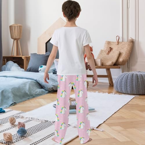 Boy's Pants Rainbow Unicorn Magic Star Jogger Pants Elastic Waist Long Bottoms Trousers with Pockets 6-14 Years3