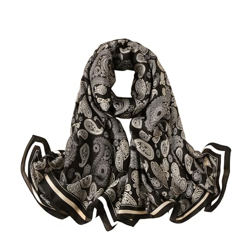 Image of MALINA Women's Polyester Silk Satin Stole Scarf - Soft Lightweight Fashion Wrap, Elegant Floral & Gradient Design, summer stole,Scarf For Women,Premium Stole,Large Size 180x90 cm'