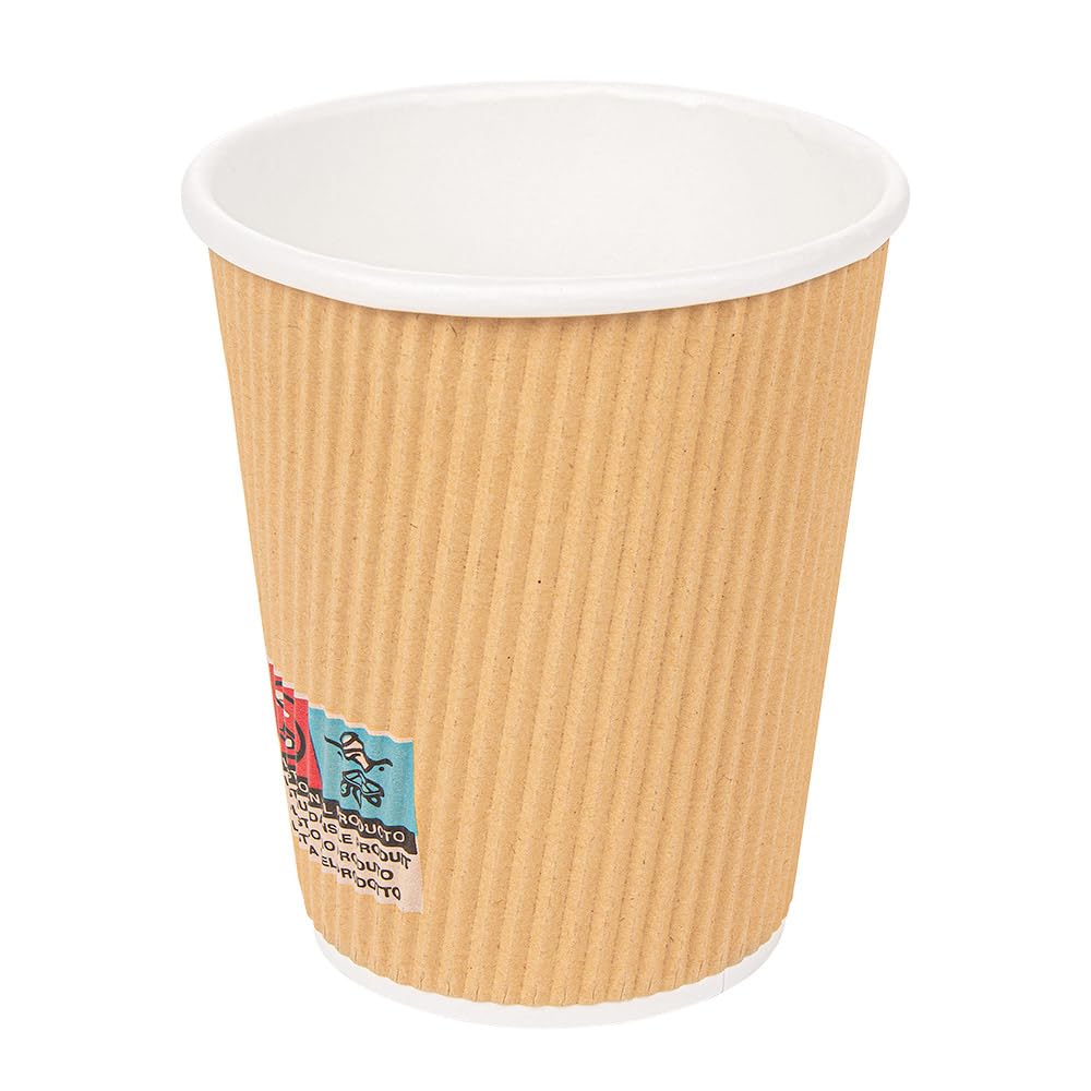 García de Pou 180.76 Vasos de Cartón Corrugado Desechables para Bebidas Calientes, 240 ml
