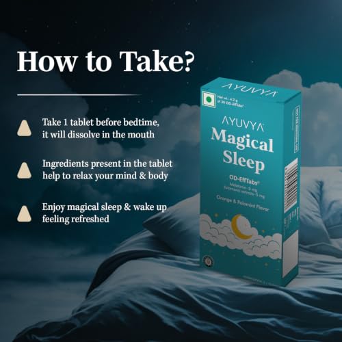 Image of Ayuvya Magical Sleep Support Melatonin Effervescent Pills - Natural Sleep Solution| Night Time Sleep Aid & For Morning Energy, (Pack of 2) | As Seen on Shark Tank