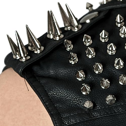 Mens Punk Rock Stud Leather Vest | Motorbike Brando Style Slimfit Leather Jacket3