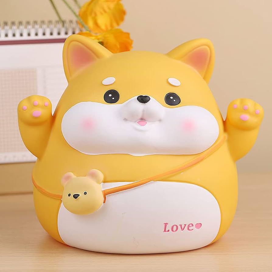 世界　子犬の散歩　柴犬　ファスナーマスコット　トランク缶 Amazon.co.jp: 柴犬のキャラクター貯金箱貯金が可能です大容量