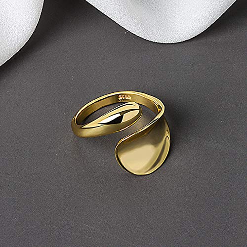 YBMYCM 3-10Pcs Dome Rings Set Chunky Gold Ring for Women Men 14k Gold Plated Thick Adjustable Statement Ring Gold/Silver3