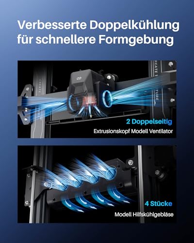 ELEGOO Neptune 4 FDM 3D Drucker, Bis zu 500mm/s Hochgeschwindigkeit, 121-Punkt-Automatische Bettnivellierung, 300℃ Zweigang-Direktextruder, Druckgröße von 225x225x265mm³/8.85x8.85x10.43 Zoll – Bild 6