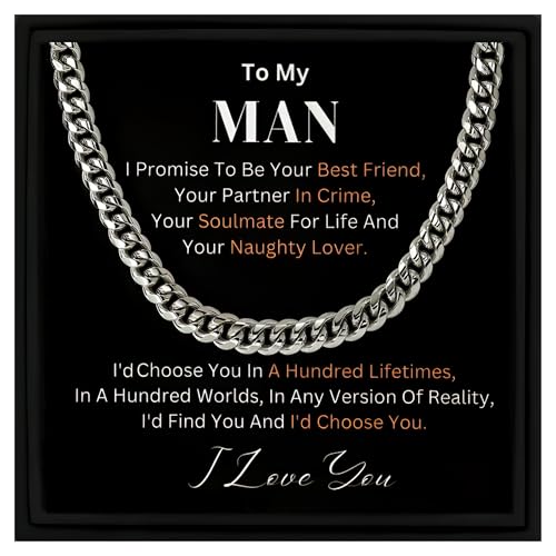 Collier cubain homme cadeau pour lui petit ami mari acier inoxydable