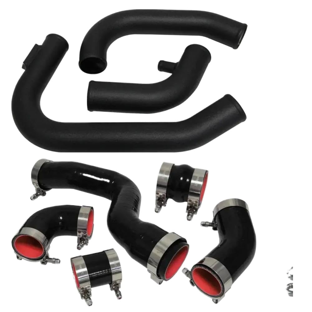 Hnznpwdgb Onecolor Intercooler Piping Kit Aluminum Pipes All Black Compatible With Audi A4 B6 1.8T Turbo 2002-2006