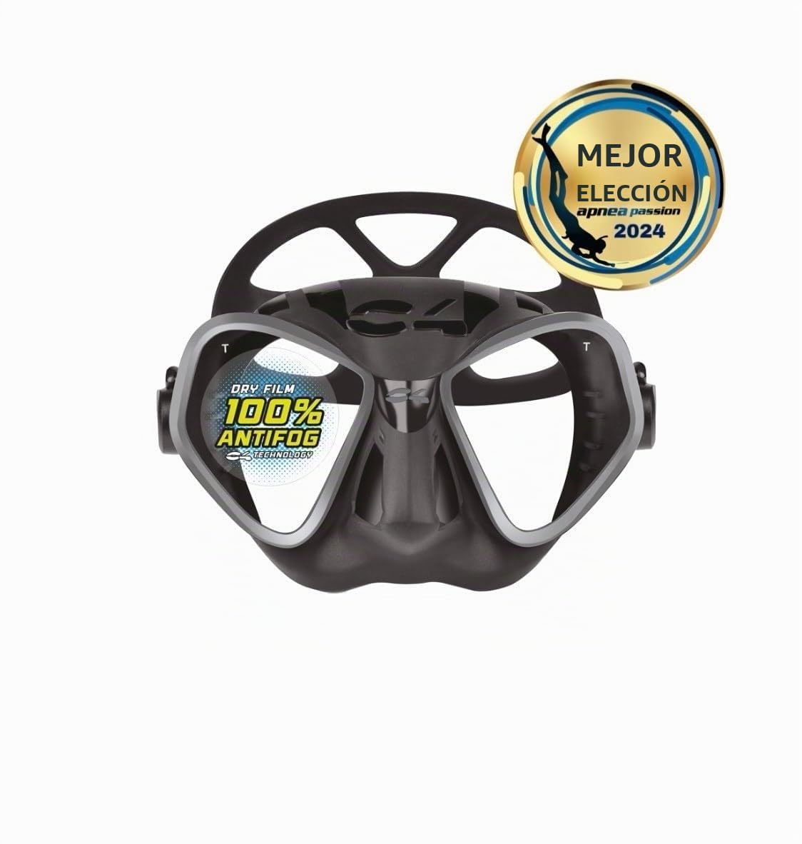 C4 Condo-R Máscara de buceo para apnea, buceo, snorkel y buceo con botella, modelo Black – Snake Camu – Carbon