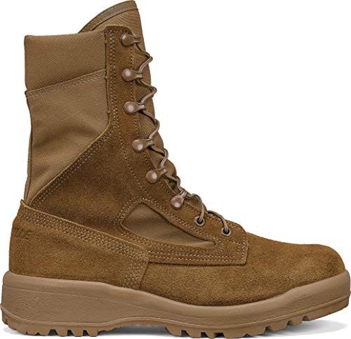 Belleville C390 8" Hot-Weather Army Boots for Men - Active-Duty ACU Military Boots- Abrasion-Resistant Nylon & Traction Outsole - Berry Compliant - Coyote Brown Leather2