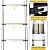 15.8FT Telescopic Ladder w/Non-Slip Feet Detachable Hooks,Aluminum Collapsible Portable Telescoping Ladder for Loft Roof Attic Ceiling,330 Lb Capacity