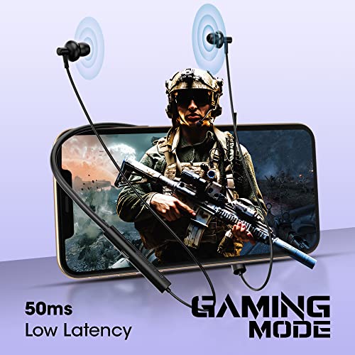 Image of Zebronics Zeb Yoga N1 Wireless Neckband with 50ms Low Latency Gaming Mode, 20H Backup, Voice Assistant, Splash Proof, BT v5.2, Type C, Dual Pairing and Call Function (Black)