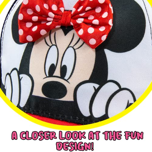 Disney Minnie Mouse Toddler Girls Pink Baseball Cap - Ages 2-4 Years - Adjustable Velcro Closure (Pink/White) (Red)4