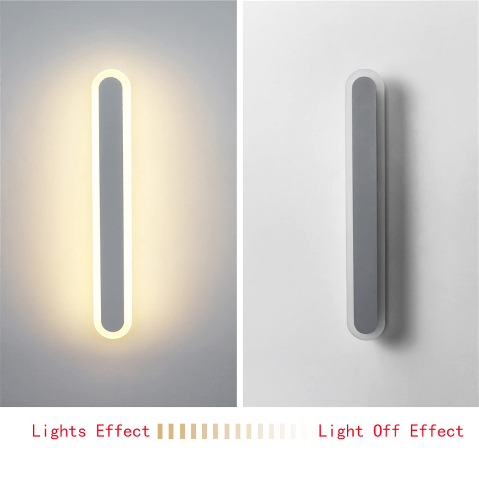 Generisch Lichtleiste Mit Einstellbarer Farbtemperatur, Dreistufiger Dimmung, Flimmerfrei, Aus Reinem Aluminium, Rostfrei Und Langlebig (Grey 80cm 38W)