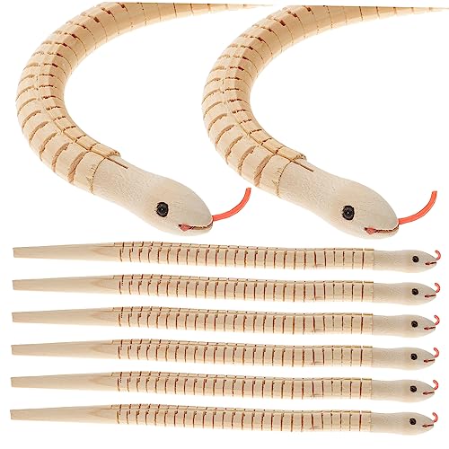 TOYANDONA 8 Piezas Juguete De Serpiente Simulada De Madera Juguetes para Pequeños Explotar Juguete para Juguete De Miedo De Halloween Decoración De La Fiesta De Halloween Broma