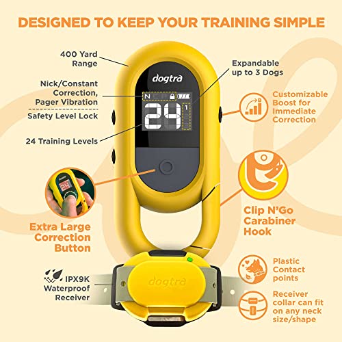 Dogtra Cue E-Collar With Safety Level Lock Boost Vibration Waterproof Rechargeable For Small Medium Large Dogs Dog Training Collar #TOP6