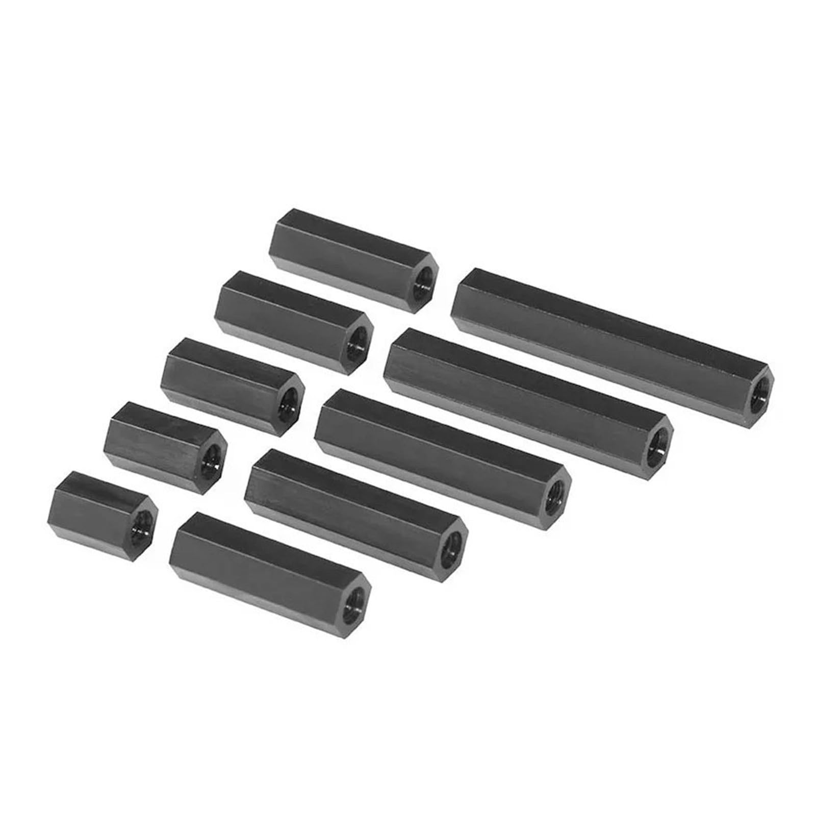M2,5 M3 M4 PCB-Abstandshalter, Nylon, schwarzer Sechskant-Innengewinde