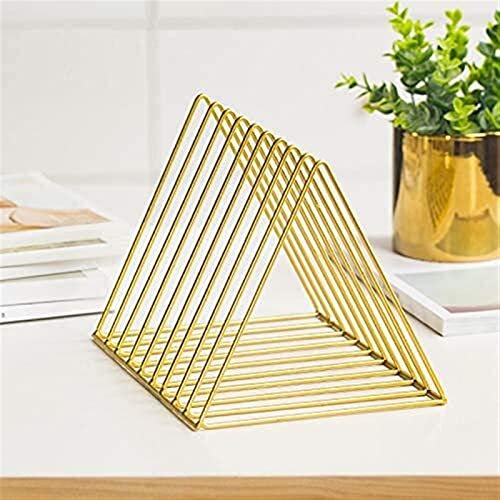 9 Slot Magazine Holder, Desktop File Sorter Organizer Triangle Bookshelf Decor Home Office (Color : B, Size : 26x18x18cm… - Image 3