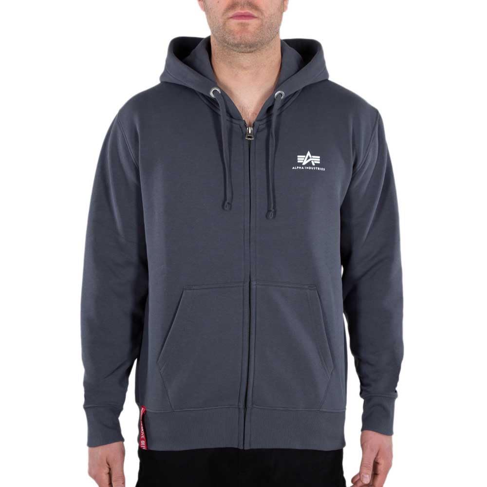 Alpha Industries Basic Zip Hoody SL Kapuzensweat für Herren Greyblack