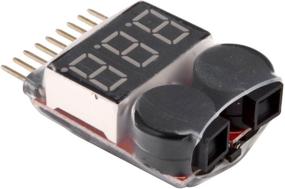 Electrobot 1-8S LiPo Battery Voltage Tester with Buzzer Alarm – Low Voltage Detection for Li-ion, LiFe, LiMn Batteries – RC Drone Battery Checker with Display and Beep Alert-image-43
