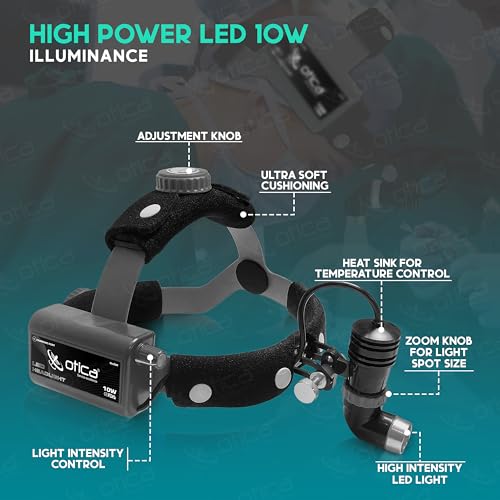Image of OTICA 10 Watt ENT Surgical LED Headlight for Doctors Hospital and Multi Purpose (Adjustable Focus of Light)