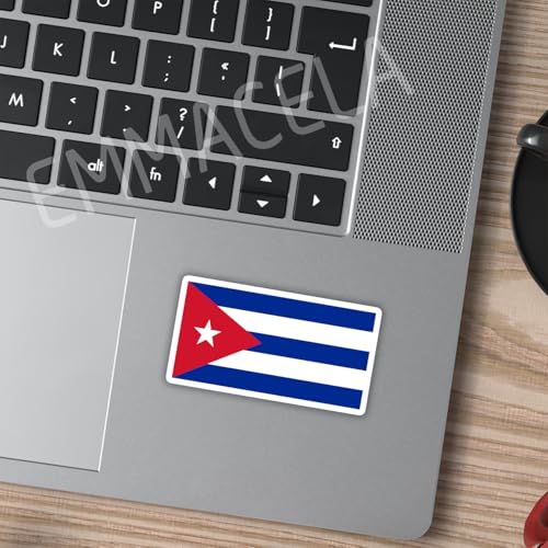 Image of (3PCS) Cuba Flag stickers, Countries Flag Stickers - Waterproof Vinyl Decals For Laptops, Tumblers, Water Bottles, Books, Scrapbooks, Size 3 x 1.6 Inch