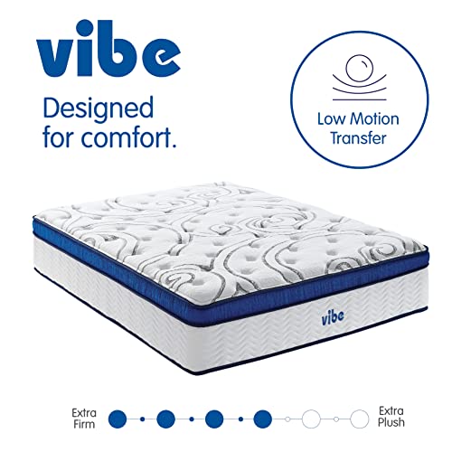 Image of Vibe Quilted Hybrid Mattress, 12-Inch Innerspring and Pillow Top Gel Memory Foam Mattress, Fiberglass Free, CertiPUR-US Certified Bed in a Box, California King