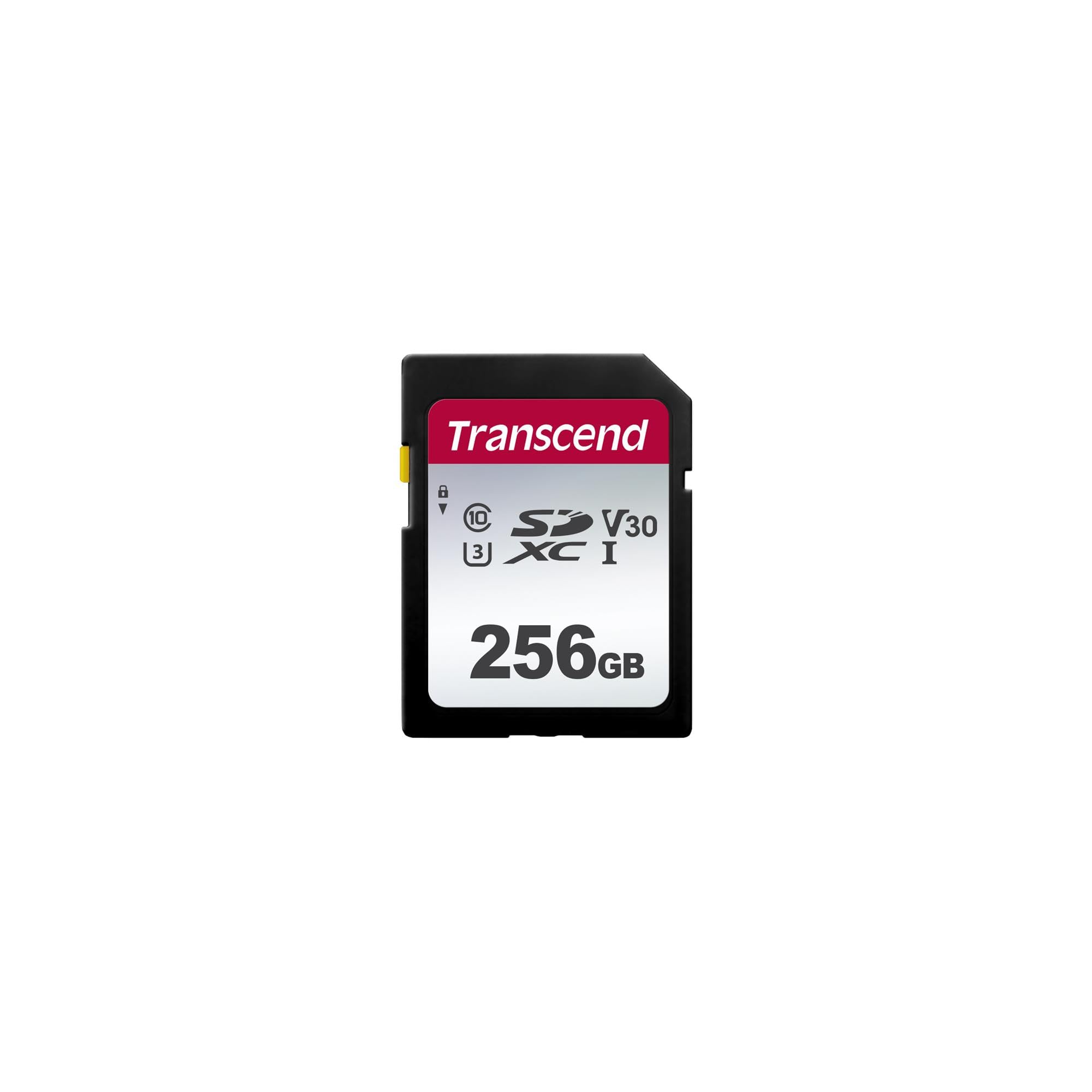 Transcend 300S 256GB SD Card, SDXC, C10, UHS-I U3, V30, 3D NAND Flash, Five-Year Limited Warranty - TS256GSDC300S