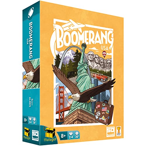 SD GAMES - Boomerang USA - Juego de Cartas - Draft, Viajes y