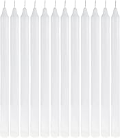 Vista 44 de Mega Candles 12 velas cónicas marrones sin perfume, velas de cera vertida a mano de 10 x 7/8 pulgadas, decoración del hogar, recepciones de boda