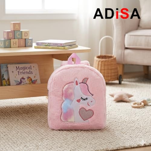 Image of ADISA Kids Backpack Toddler Bag Back Pack Plush Cartoon for Girls and Boys 1-5 Years