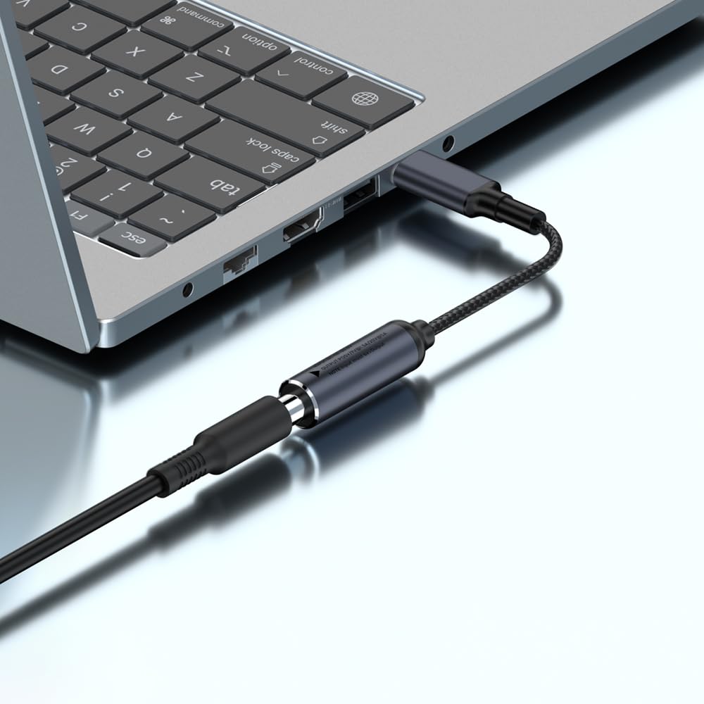 PLUSPOE PD 100W DC 5.5mm x 2.1mm Female Input to USB Type C Male Power Charging Cable, 100W DC5521 to Type C Cable with PD Automatic Identification Chip for Phones,Tablets,Laptops. 2.1x5.5mm to USB C