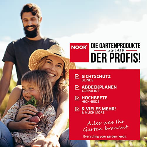 NOOR Palettenhaube für Gitterbox & Euro-Paletten 125 x 85 x 98 cm I Wasserdichte Abdeckplane mit Reißverschluss & Ösen I Reißfeste Abdeckhaube für Paletten-Boxen I Wetterresistente Folie I Transparent