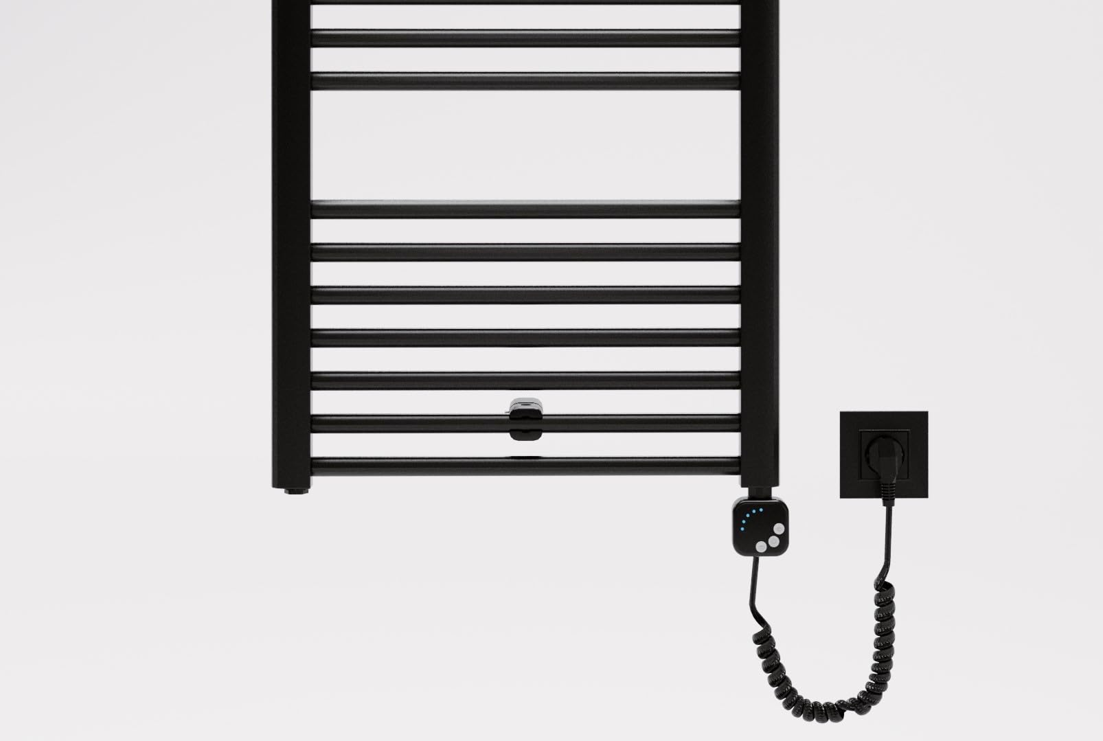 Grzejnik elektryczny Luxrad ELTOP 922×500 mm, moc cieplna 340 W, czarny mat str, grzałka 400 W