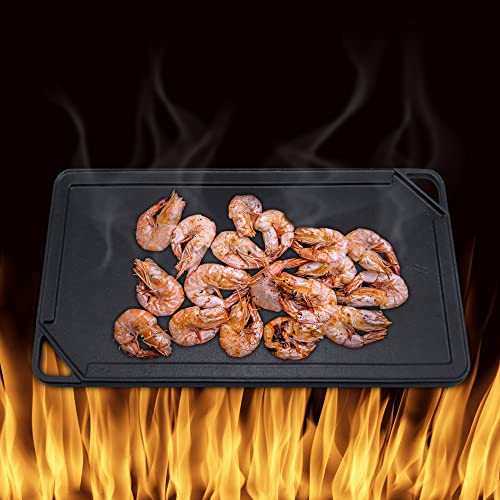 GasSaf Cast Iron Griddle 20 x 10.5 Inch, Double Sided Reversible Cooking Surface for Double Burner Stovetop, Heavy-Duty Cast Iron Pan for Gas Grills, Stove Top Griddle Pan by GasSaf - Used condition - Image 5