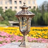 luce a colonna per prato retrò luce per paesaggio da giardino in stile europeo victoria antiruggine lampada a colonna in alluminio pressofuso ip54 lanterna impermeabile luce per prato da giardino e27