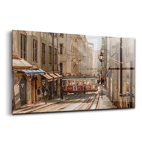 Verre d'art durable Wallfluent Lisbonne | Peinture murale luxueuse grand format 120x60