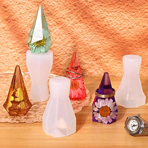 Moule pyramide cristal en silicone pour porte-bijoux en résine - 4